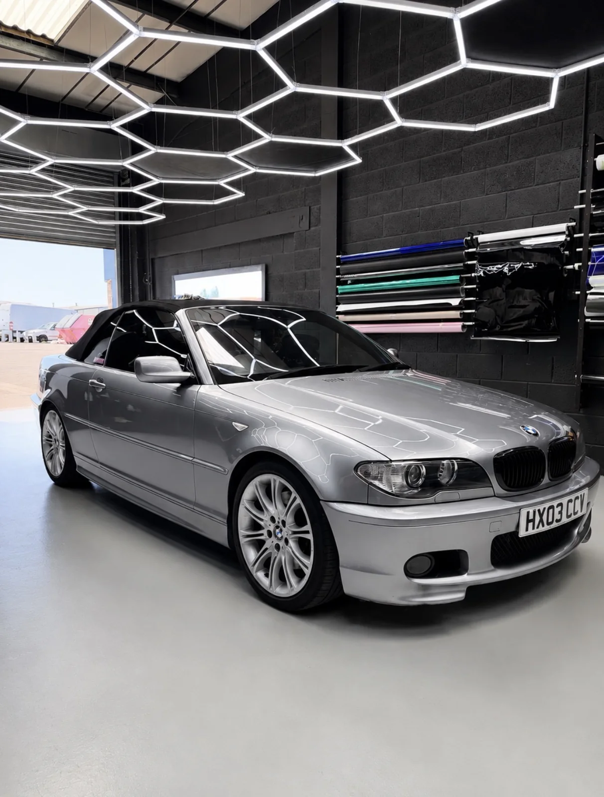 Vehicle in DD Wrap and Tint workshop